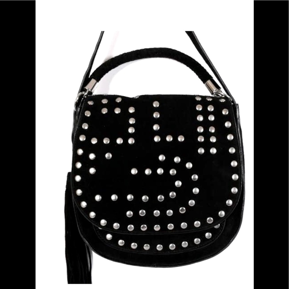 Jeffery Campbell studded handbag black suede